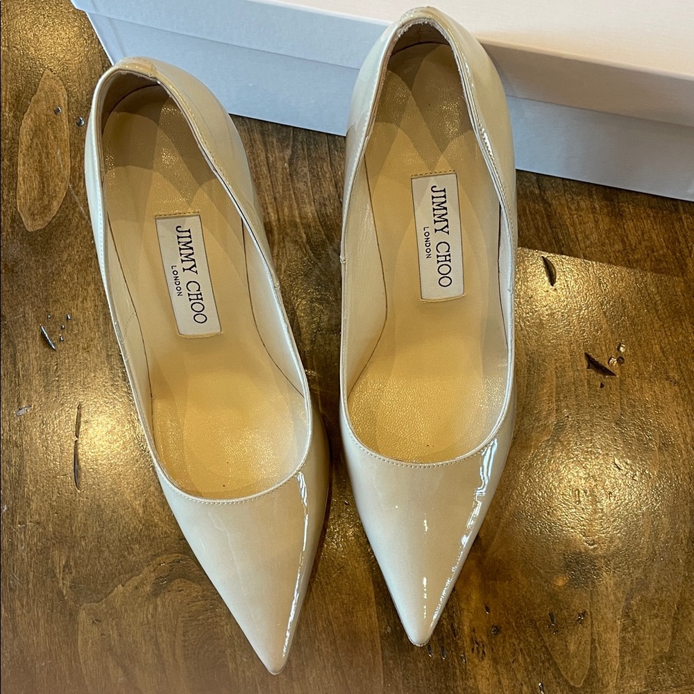JIMMY CHOO Abel Nude Patent Leather Pump 36 - Picture 2 of 7